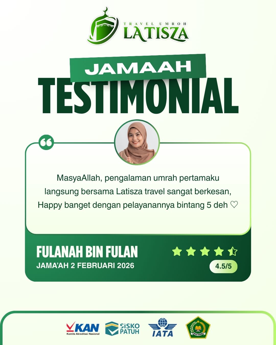 Green and White Modern Customer Testimonial Instagram Post